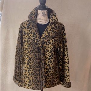 Susan Graver Leopard Print Fleece Jacket